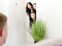 Kimmy Kimm, Tiana Blow And Eliza Ibarra Pleasuring Lucky Dude In The Living Room photos (Jimmy Michaels)