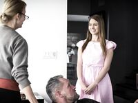 Jill Kassidy And Aubrey Sinclair Pleasuring Older Man In Bed