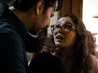 Curvaceous Bimbo With Glasses Screwed By Older Man photos (Leana Lovings)