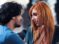 Lauren Phillips Pleasures Curly-haired Dude On The Couch