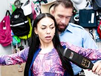 Petite Brunette Bianca Bangs Gets Punished For Stealing