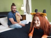 Foxy Redhead Slut Mia Stone Gets Analized On Leather Couch