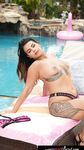 Exotic Brunette C. StyleX Masturbates By The Pool photos (James Angel)