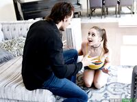 Pigtailed Teen Laney Grey Gets Properly Fucked In The Living Room