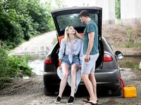 Amateur Blondie Milena Devi Pleasures Her Boyfriend Outdoors