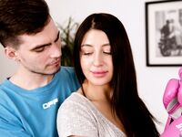 Long-haired Teen With Small Cans Pleases Her BF On The Sofa photos (Julia Moon)