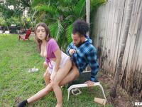 Violet Gems Pleases Horny Black Dude Outdoors