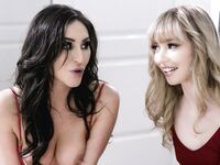 Mackenzie Moss And Christiana Cinn Pleasuring Older Man In Bed