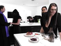 Kira Noir And Bella Rolland Pleasuring Each Other On The Table