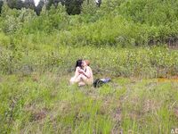 Fit Redhead MILF With Bubbly Tits Pleases Young Brunette In The Field photos (Lana Mars, Akgingersnaps)