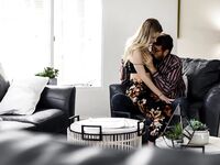 Riley Star Gets Eaten Out And Screwed On Leather Couch