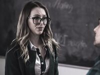 Pigtailed Schoolgirl With Glasses Gets Boned In The Classroom photos (Lily Larimar)