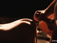 Eveline Dellai Gets Oiled Up And Fucked In The Dark