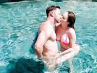 Long-haired Cougar Pleasures Her Bearded Lover By The Pool photos (Lexi Luna)