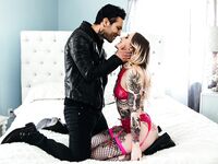 Inked Slut In Fishnet Stockings Gets Fucked Hard In Bed photos (Baby Sid)