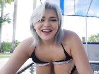 Chubby Blonde Slut With Natural Boobs Pleasuring Handsome Black Dude In The Living Room photos (Adaline Star)