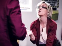 Short-haired Teacher With Glasses Gets Fucked Hard By Her Students photos (Dee Williams)