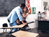 Skinny Schoolgirl In High-knee Socks Gets Eaten Out And Shagged In The Classroom photos (Aiden Ashley)