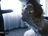 Blonde Bimbo Gets Wrapped In Plastic And Fucked Hard photos (Kenzie Reeves)