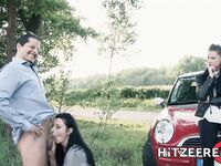 Bonny Devil Sucks Hard Knob And Gets Screwed Outdoors