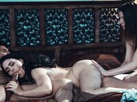 Krissy Lynn And Kamryn Jade Pleasuring Horny Dude In Bed