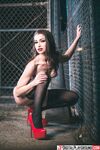 Leggy Brunette In Red Heels Gets Screwed Outdoors photos (Jennifer Jacobs, Michael Vegas)