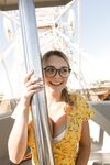 Nerdy amateur babe Gabbie Carter lets out her big tits in at amusement park