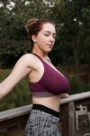 Huge boobed teen Kelsey Berneray draws on her curvy body after yoga class