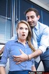 Blonde secretary Ashley Lane has sexual relations with her boss in his office