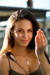 Sexy babe Jessica Albanka shows her nice tits after teasing in jeans in public