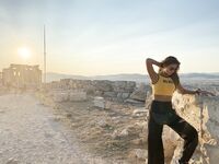 Skinny babe takes nude selfies showing her tiny tits and her tight ass