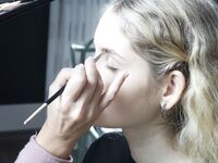 Sexy teen Mila Amour strips off her nightgown and shows her big boobs