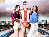 Hot Ladies Armani Black And Aubrey Babcock Get Fucked In Bowling