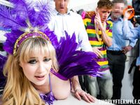 Gorgeous Festive MILF With Big Tits Gets Punished For Stealing photos (Jessica Ryan)