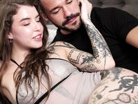 Inked Gal Eden Ivy Blows And Rides Her Bearded Lover In Bed