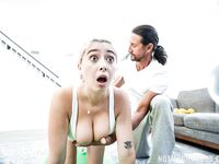 Smiley Blonde Babe With Saggy Tits Gets Fucked By Older Man photos (Chloe Surreal)