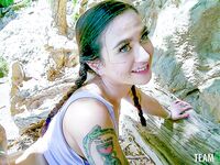 Jasmine Wilde And Kenzie Love Pleasuring Tattooed Dude Outdoors