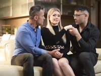 Blonde Nympho Georgia Koneva Gets Roughly Fucked In MMF Threesome