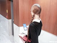 Long-haired Bookworm With Glasses Gets Fucked Through The Hole In Her Pantyhose photos (Erin Everheart)