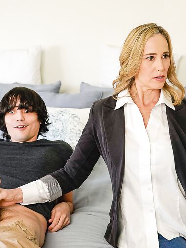 Lilly James Hops On Stepson's Cock And Rides It With Her Butthole