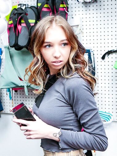 Wavy-haired Schoolgirl Breezy Bri Gets Punished For Stealing