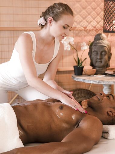 Petite Masseuse Lady Bug Blows And Rides Her Black Lover With Great Pleasure