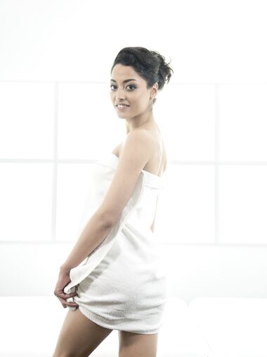 Skinny Brunette Scarlet Rebel Gets Oiled Up And Fucked Well