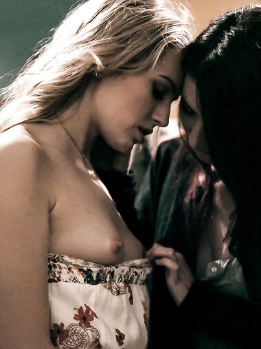 Three Passionate Ladies Have Fun In The Living Room photos (Angela White, Scarlett Sage, Serena Blair)