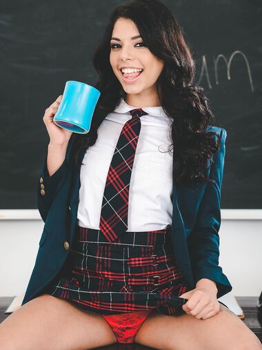 Exotic Schoolgirl In High Heels Gets Fucked On The Table photos (Gina Valentina, Lily Rader, Jmac)