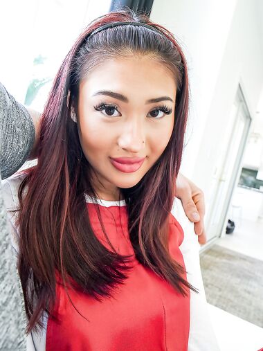 Busty Asian Gal Mina Luxx Sucks Big Cock And Licks Balls Before Fucking