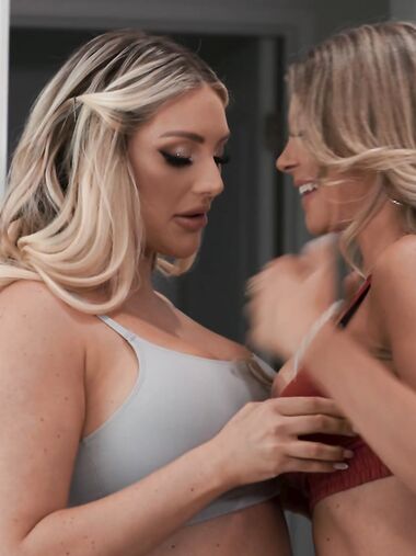 Kayla Kayden And Kayley Gunner Smile While Getting Their Tight Holes Drilled